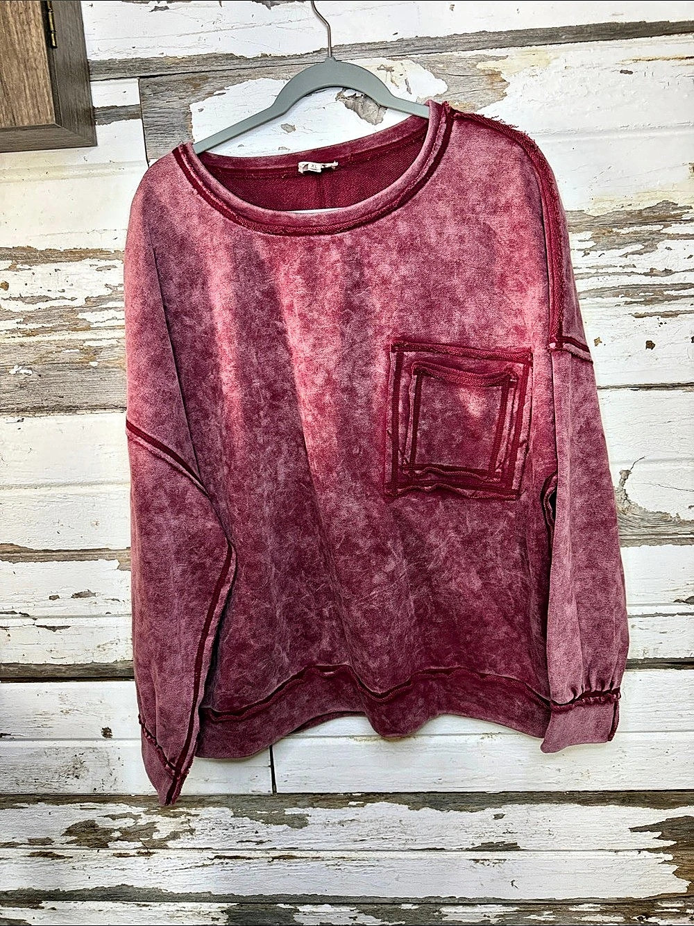Bibi Oversized Pocket Sweatshirt in Red (1135 A
